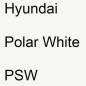 Preview: Hyundai, Polar White, PSW.